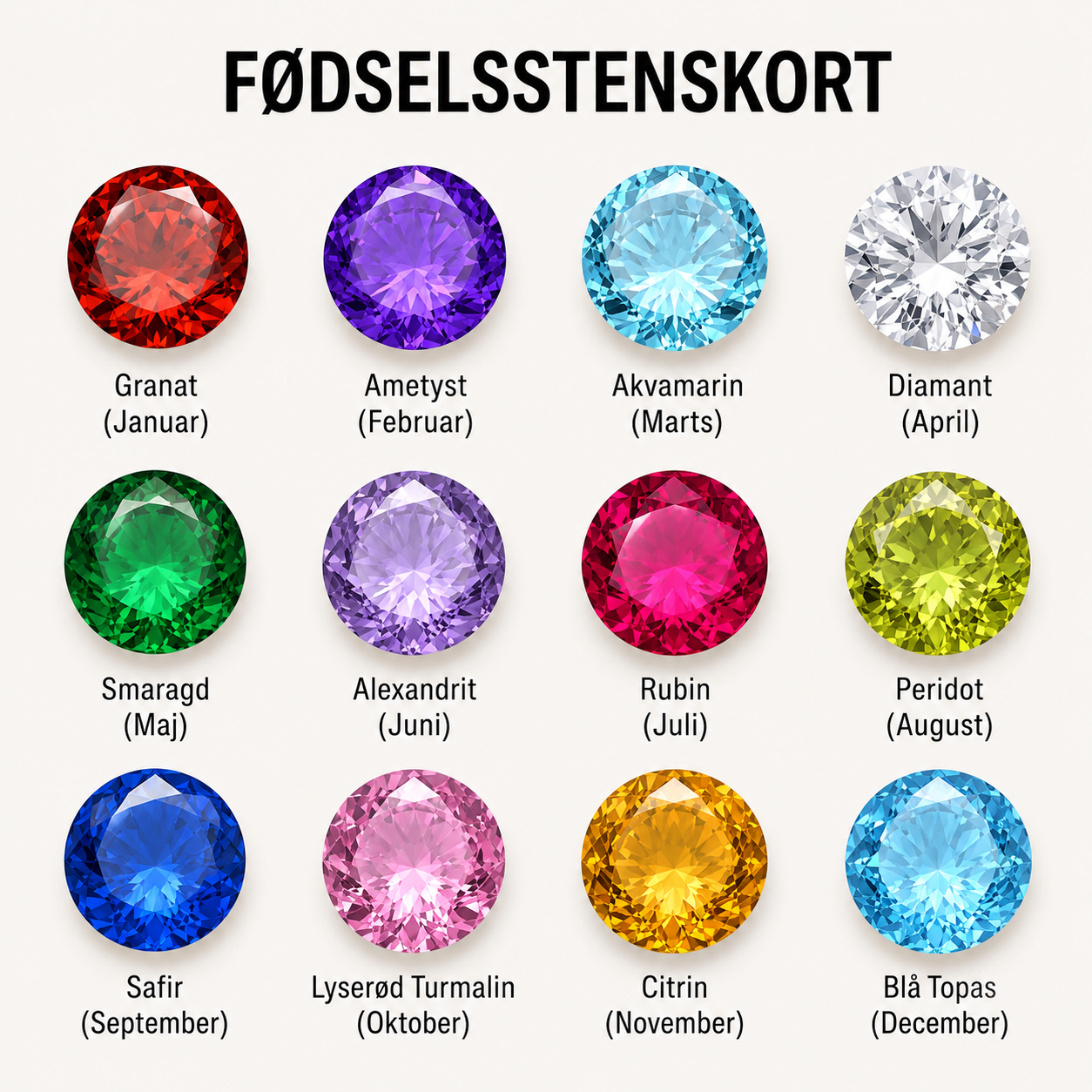 Personligt armbånd med fødselssten og led