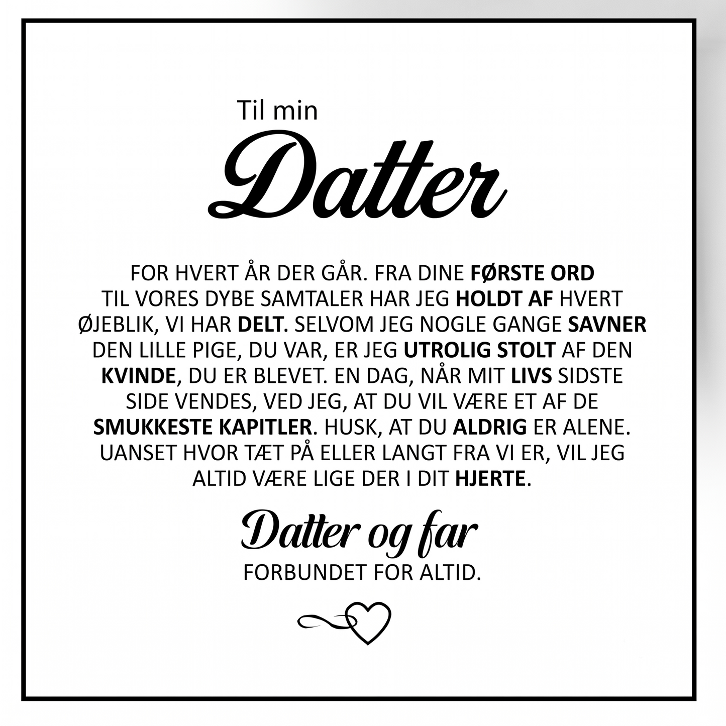 "Til Min Datter" Forbundet for Evigt Armbånd