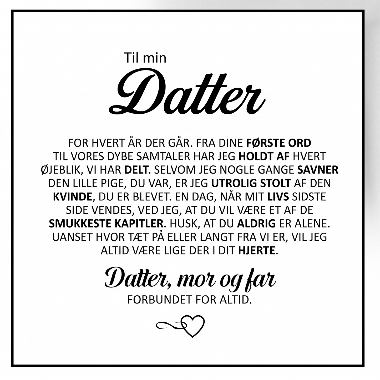 "Til Min Datter" Forbundet for Evigt Armbånd